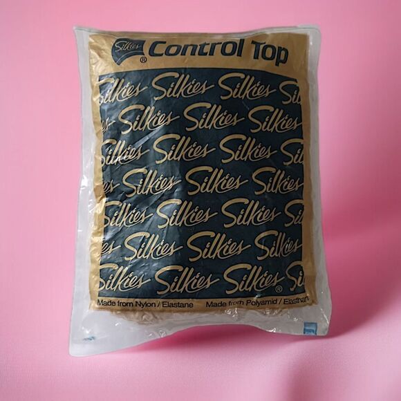 Silkies Control Top Pantyhose Large White Vintage Made In USA Stockings Tights - Picture 14 of 15
